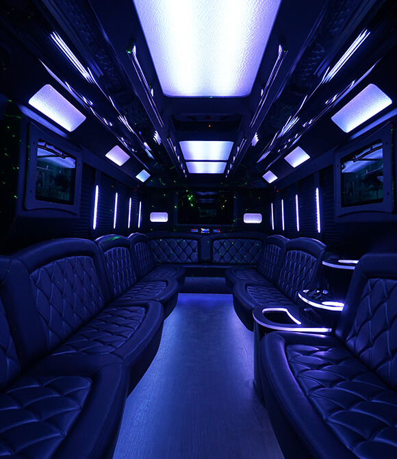 Luxury party bus interior