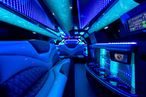 comfortable seating on limo