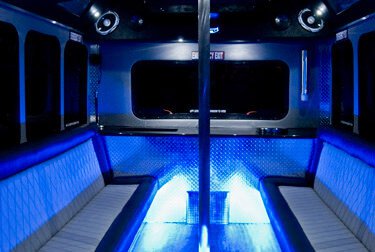 Party bus rentals with disco lights